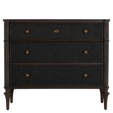 Andrea Chest In Dark Stained Oak and Antique Brass