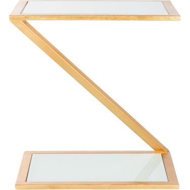 Andrea Glass Top Gold Accent Table