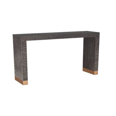 Andreas Console In Dark Gray Straw Marquetry