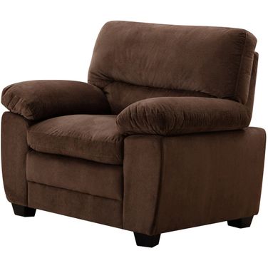 Andres Plush Velvet-Like Upholstered Reclining Chair In Brown