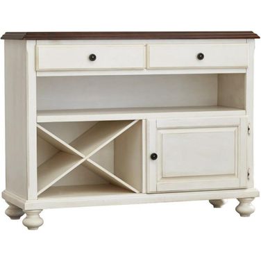 Andrews Antique White with Chestnut Brown Top Server