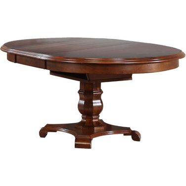 Andrews Chestnut Brown Butterfly Leaf Round Dining Table