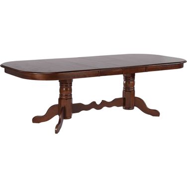 Andrews Chestnut Brown Trestle Extendable Dining Table