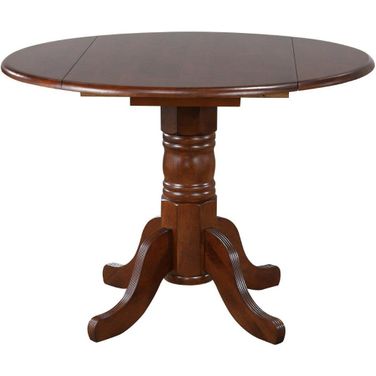 Andrews Chestnut Brown Round Drop Leaf Dining Table