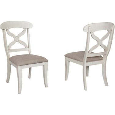 Andrews Antique White and Chestnut Dining Chair Set of 2