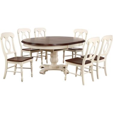 Andrews Napoleon Chairs 7 Piece Butterfly Leaf Dining Set
