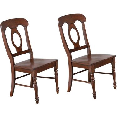 Andrews Napoleon Dining Chair Set of 2 In Chestnut Brown