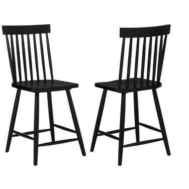 Andrews Windsor Counter Height Dining Side Chair Set of 2 In Black