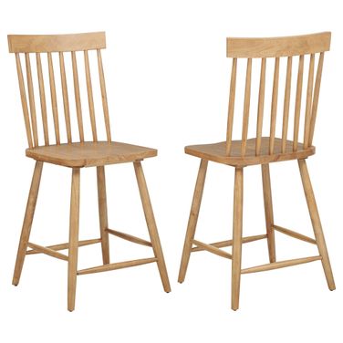 Andrews Windsor Counter Height Dining Side Chair Set of 2 In Light Ash