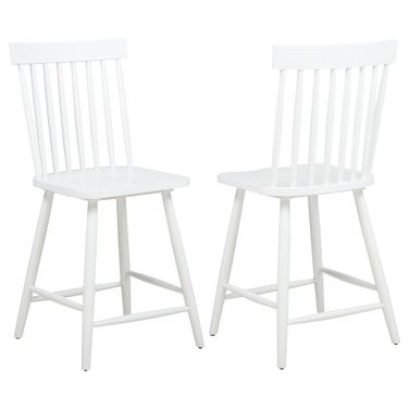 Andrews Windsor Counter Height Dining Side Chair Set of 2 In White