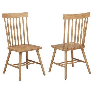 Andrews Windsor Spindle Back Dining Side Chair Set of 2 In Light Ash