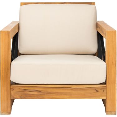 Andros Teak Patio Chair In Natural and Beige