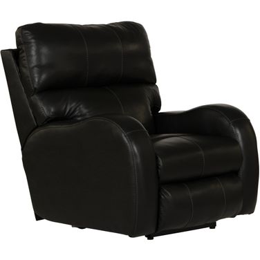 Angelo Italian Leather Match Power Recliner with Power Adjustable Headrest In Black