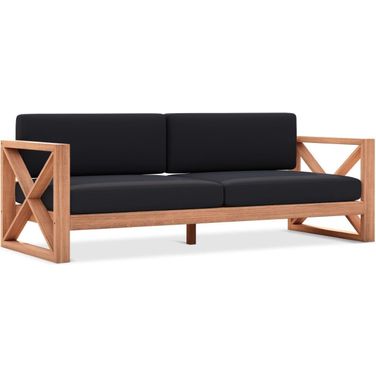 Anguilla Water Resistant Fabric Outdoor Sofa In Black