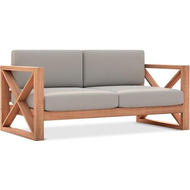 Anguilla Water Resistant Fabric Outdoor Loveseat In Grey