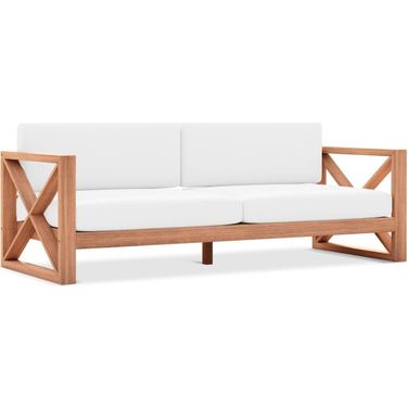 Anguilla Water Resistant Fabric Outdoor Sofa In Off White