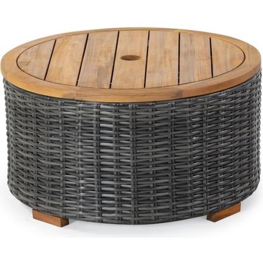 Anguilla Wicker Coffee Table In Dark Grey