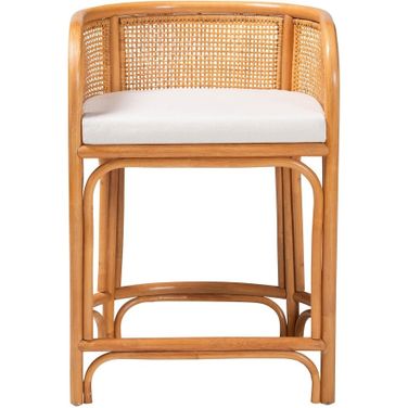 Ania Natural Rattan Counter Stool In Light Honey
