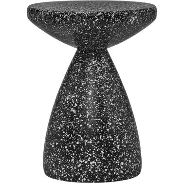 Anika Iron Terrazzo End Table In Black