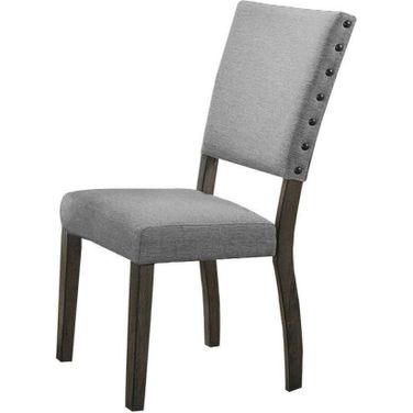 Anna Fabric Upholstered Side Chair Set of 2 In Rustic Light Gray