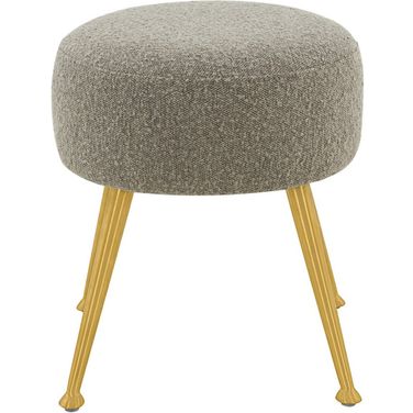 Anna Ottoman In Light Grey and Gold