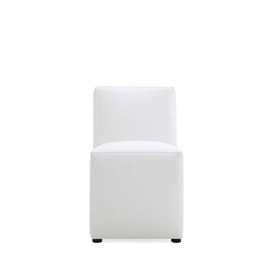 Anna Square Faux Leather Dining Chair In Cream