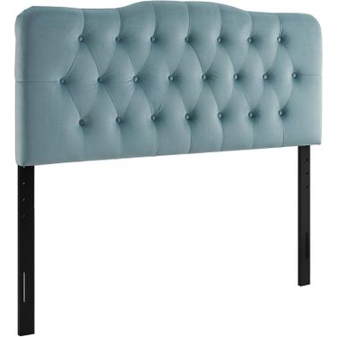 Annabel Light Blue King Diamond Tufted Performance Velvet Headboard