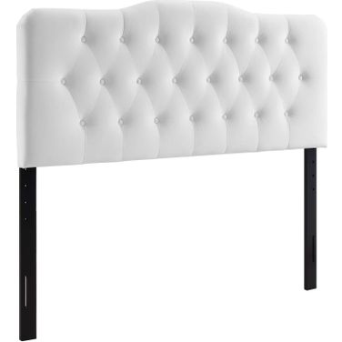 Annabel White King Diamond Tufted Performance Velvet Headboard