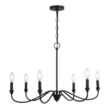 Annabelle 30 Inch 6 Light Chandelier In Matte Black