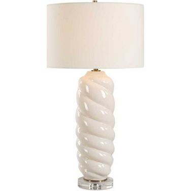 Anneli Swirl Table Lamp In White
