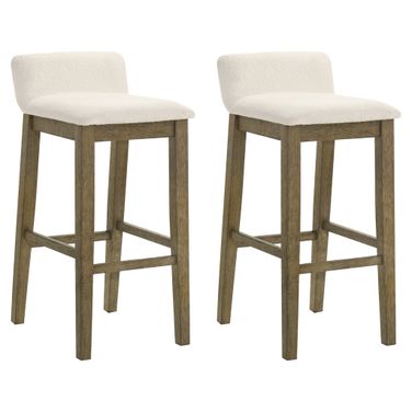 Annikah Bar Height Bar Stool Set of 2 In Putty Brown and White