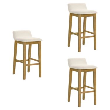 Annikah Bar Height Bar Stool Set of 3 In Amber Glow and White