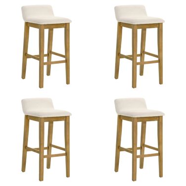 Annikah Bar Height Bar Stool Set of 4 In Amber Glow and White