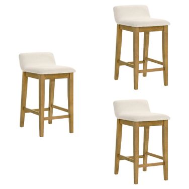 Annikah Counter Height Bar Stool Set of 3 In Amber Glow and White