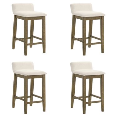 Annikah Counter Height Bar Stool Set of 4 In Putty Brown and White