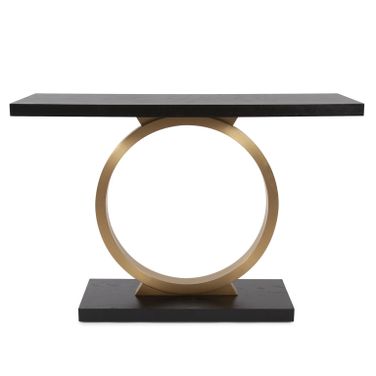 Annular Console Table In Black and Gold