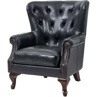 Anthony Genuine Leather Armchair In Black