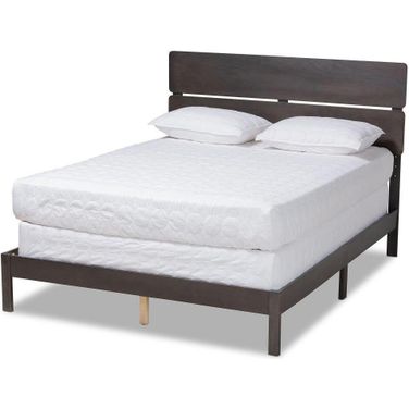 Anthony Modern and Contemporary Dark Grey Oak Finished Wood Queen Size Panel Bed