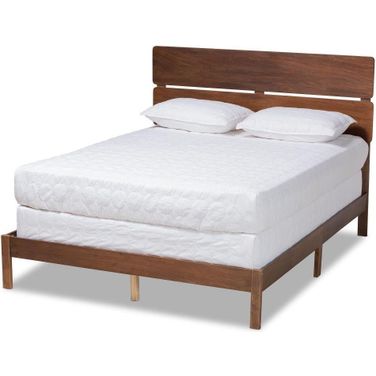 Anthony Modern and Contemporary Walnut Brown Finished Wood King Size Panel Bed