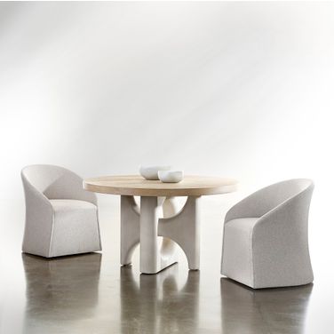 Antibes Round Dining Set In Brown and Beige