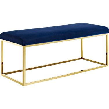 Anticipate Gold Navy Fabric Bench