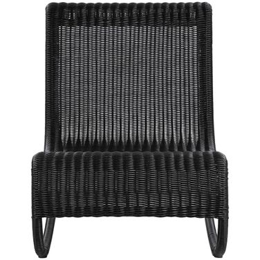Antigua Wicker Outdoor Patio Rocking Chair In Black