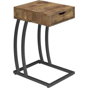 Troy Accent Table with Power Outlet Antique Nutmeg