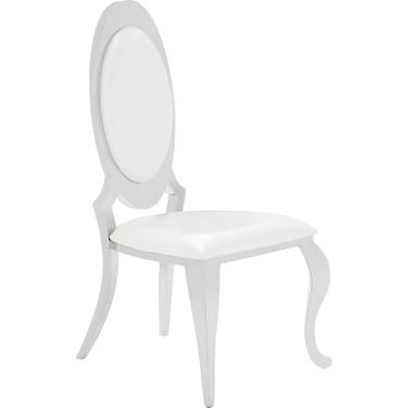 Anchorage Oval Back Side Chairs Cream and Chrome Set of 2