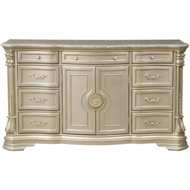 Antoinetta Dresser with Marble Top In Gold and Silver