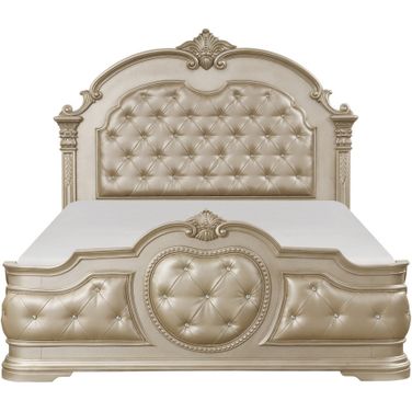 Antoinetta Eastern King Bed In Gold and Silver