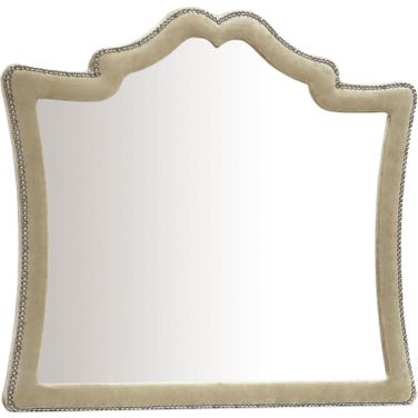 Antonella Dresser Mirror with Nailhead Trim Camel