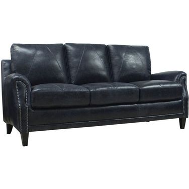 Anya Leather Sofa (Midnight Blue)