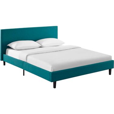 Anya Teal Full Fabric Bed