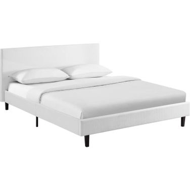 Anya White Full Fabric Bed